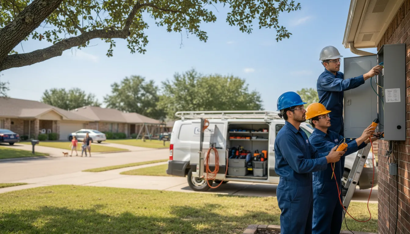 Certified electrician providing emergency electrical services in Bellville, TX